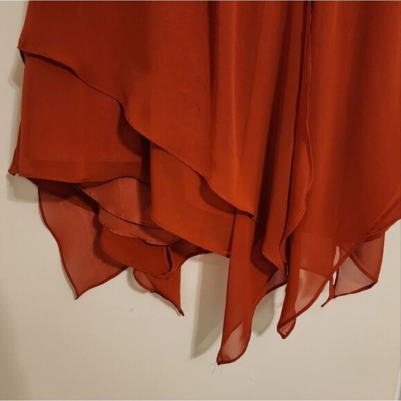 Alfred Angelo Rustic Orange Pixie Hem strapless Dress Size Large Like New - Picture 6 of 10